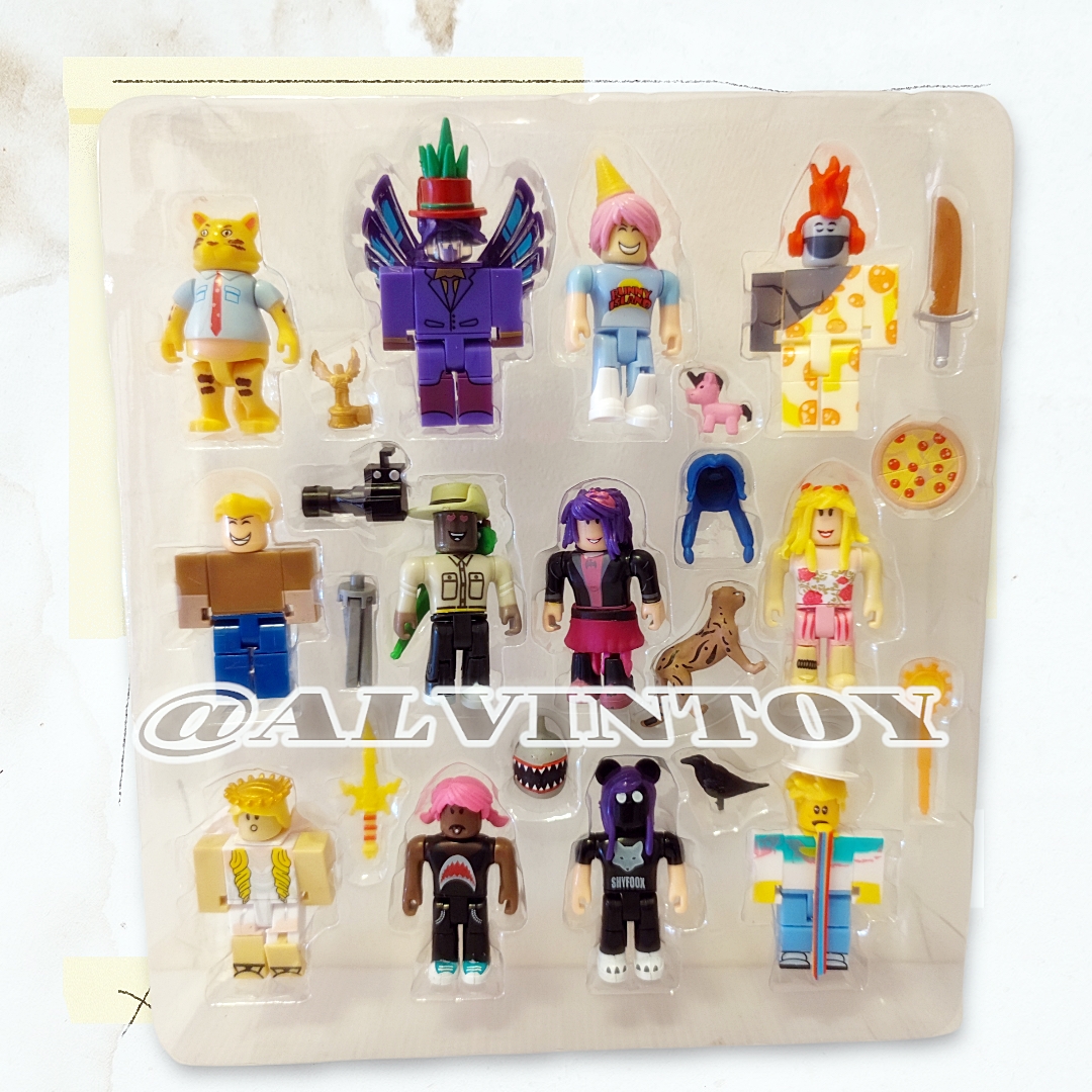 โมเดล ของเล่น Roblox ชุด 12 ตัว พร้อมอุปกรณ์ตกแต่ง