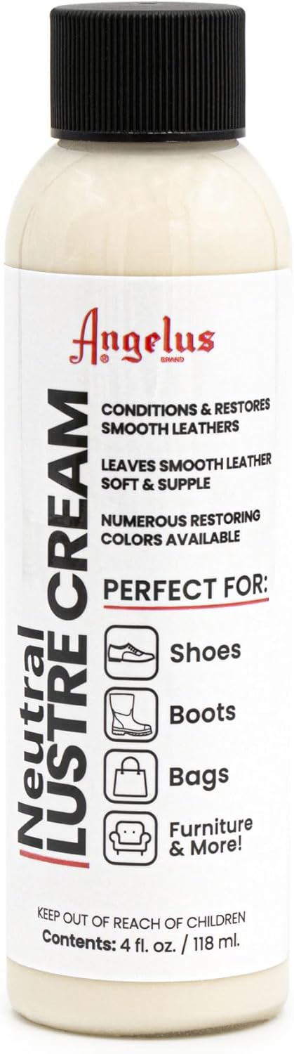 Angelus Neutral Leather Lustre Cream 4oz .ผลิตภัณฑ์ทำความสะอาดเครื่องหนัง made in U.S.A