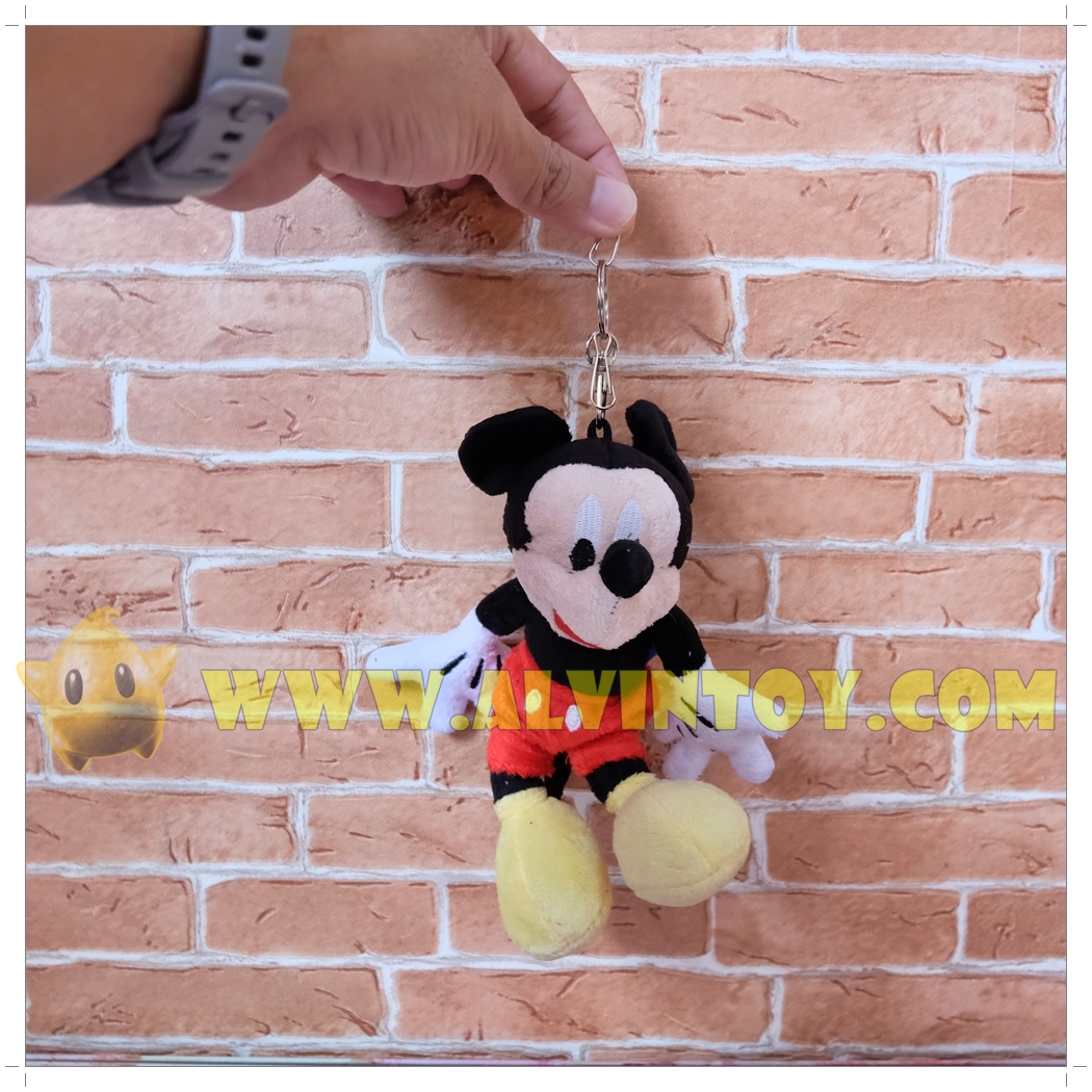 พวงกุญแจ ตุ๊กตา มิกกี้เมาส์ 19 ซม. กว้าง 12 ซม.