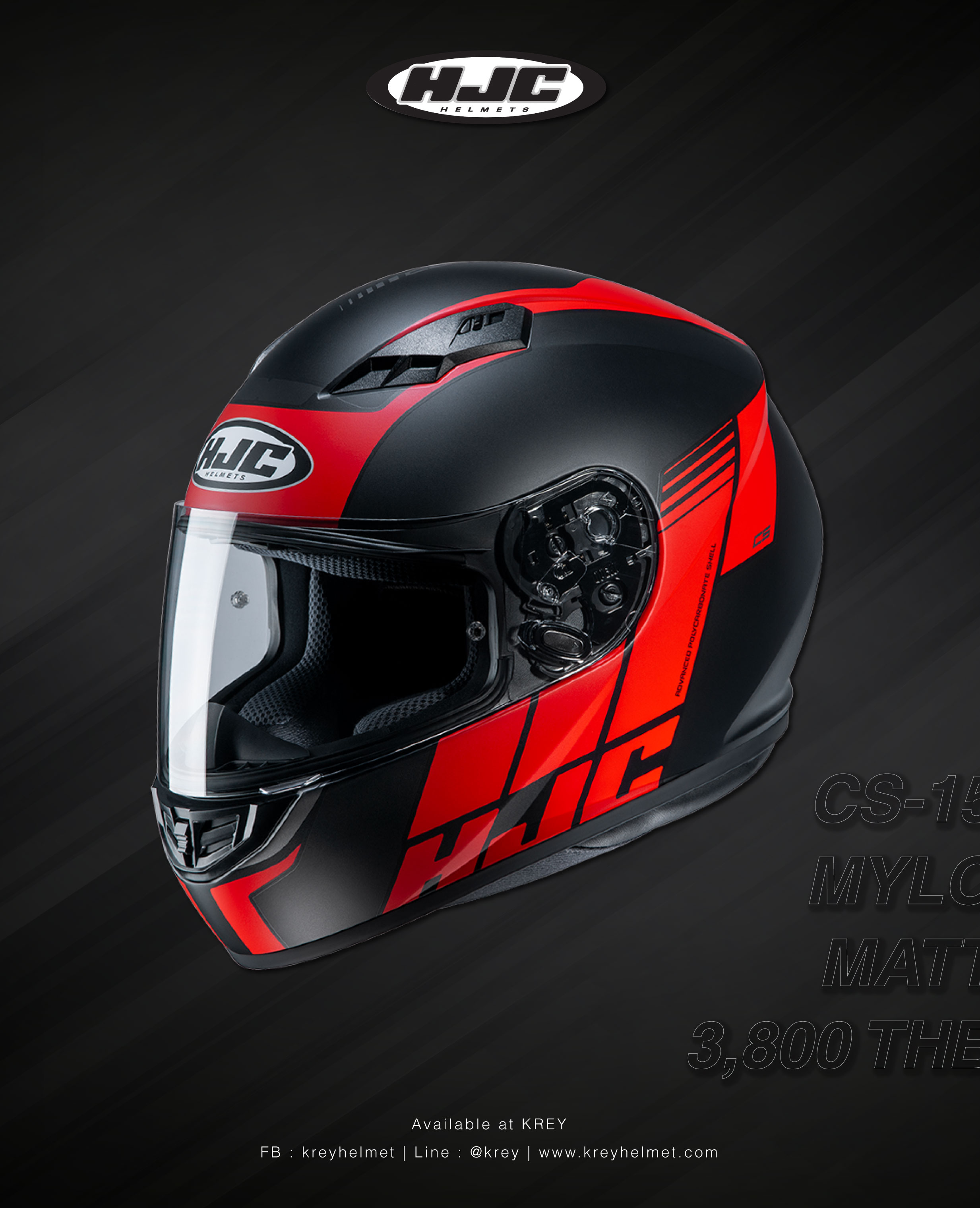 HJC CS-15 MYLO Black RED MATT
