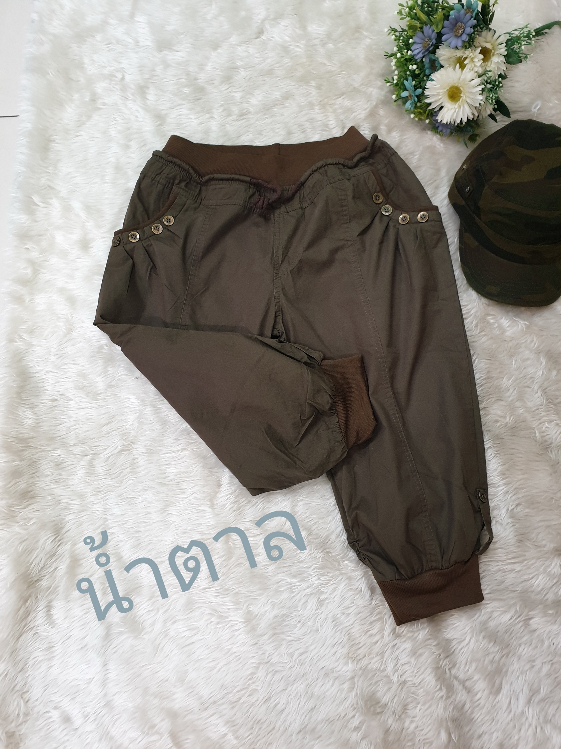 กางเกงผู้หญิงขาสามส่วน จัมพ์ขา ฟรีไซร์ มีหลายลาย ใส่ได้ทุกโอกาส ขอบเอวเป็นยางยืดรอบตัว ใส่สบาย
