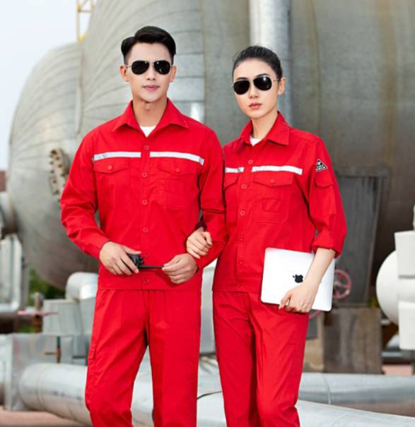 ชุดช่าง ยูนิฟอร์มช่างแขนสั้น สีเหลือง สีแดง สีน้ำเงิน