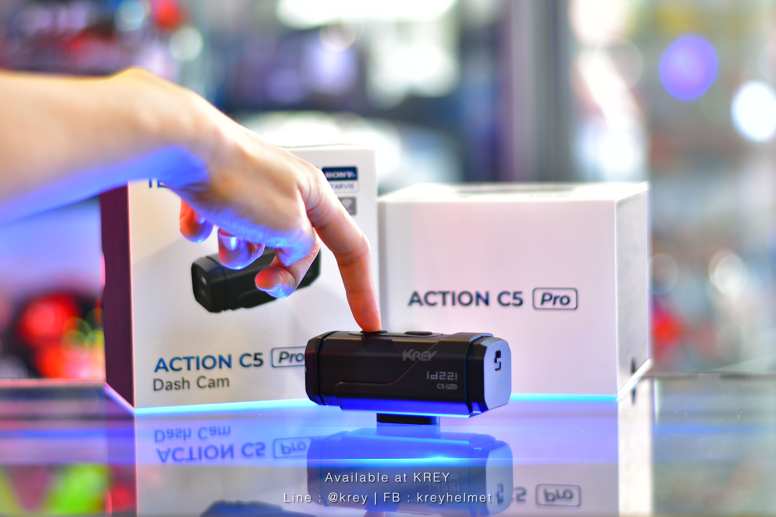 กล้องติดหมวก/รถ id221 รุ่น ACTION C5 Pro