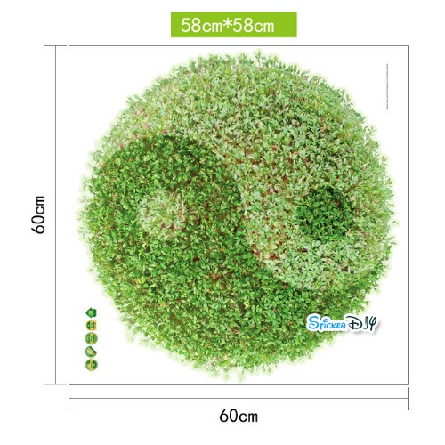 Wall Sticker สติ๊กเกอร์ติดผนังสามมิติ 3D หยินหยาง "ความสมดุลคือหัวใจของความสุข" SK6006 (กว้าง58cm.xสูง58cm)