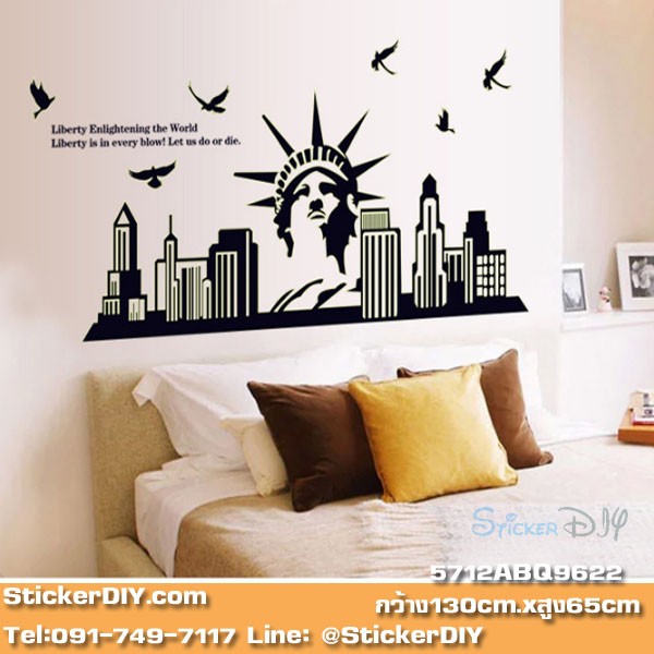 Transparent Luminescent wall sticker สติ๊กเกอร์ติดผนังเรืองแสง European-style (กว้าง130cm.xสูง65cm.)