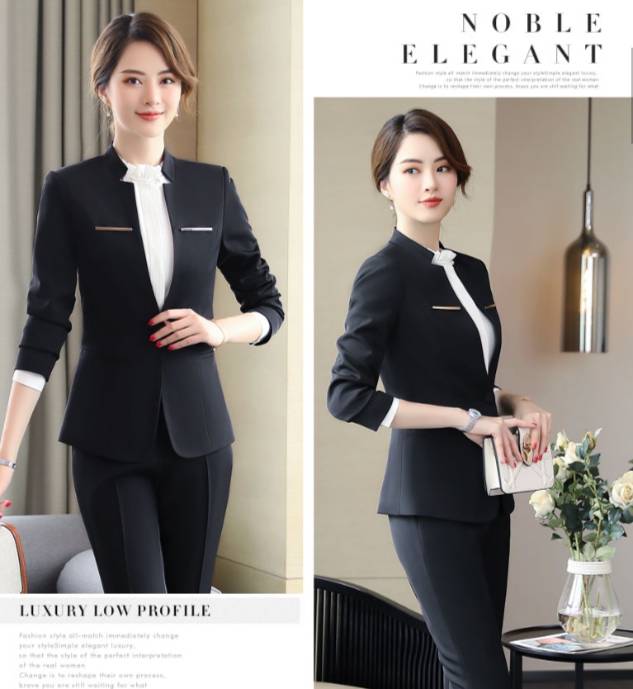 ชุดสูทกระโปรงสีแดง ชุดสูทกางเกงสีแดง สีเทา สีดำ ชุดพนักงานออฟฟิศ ชุดพนักงานต้อนรับโรงแรม