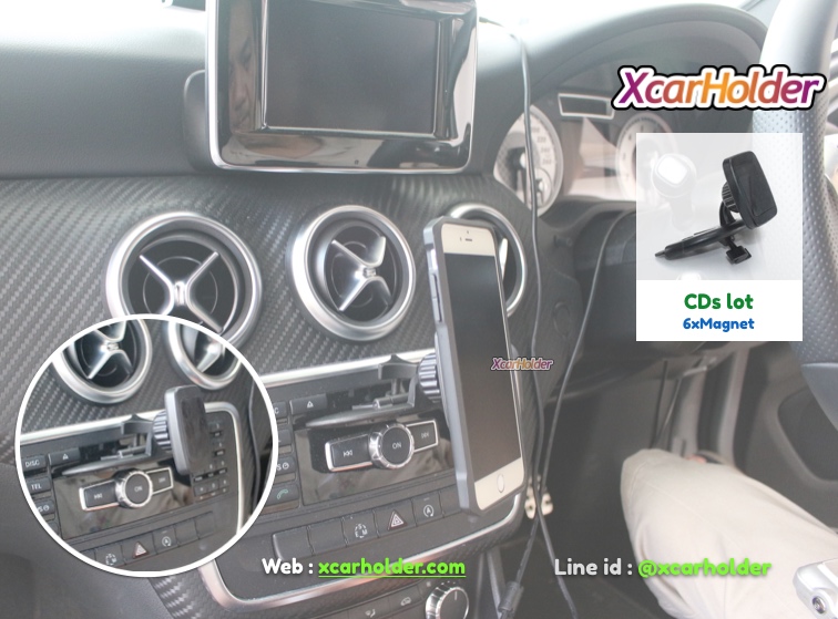 6xMagnetic CDslot | 6xแม่เหล็ก ที่วางมือถือแท็บเล็ตในรถเสียบช่องซีดี