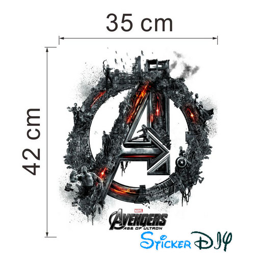 Transparent wall sticker สติ๊กเกอร์ติดผนัง Avengers สไตล์ A (กว้าง35cm.xสูง42cm.)