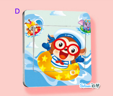 Transparent Wall Sticker สติ๊กเกอร์ติดสวิตช์ไฟ "Animal" D (กว้าง8.7cm.xสูง8.7cm.)