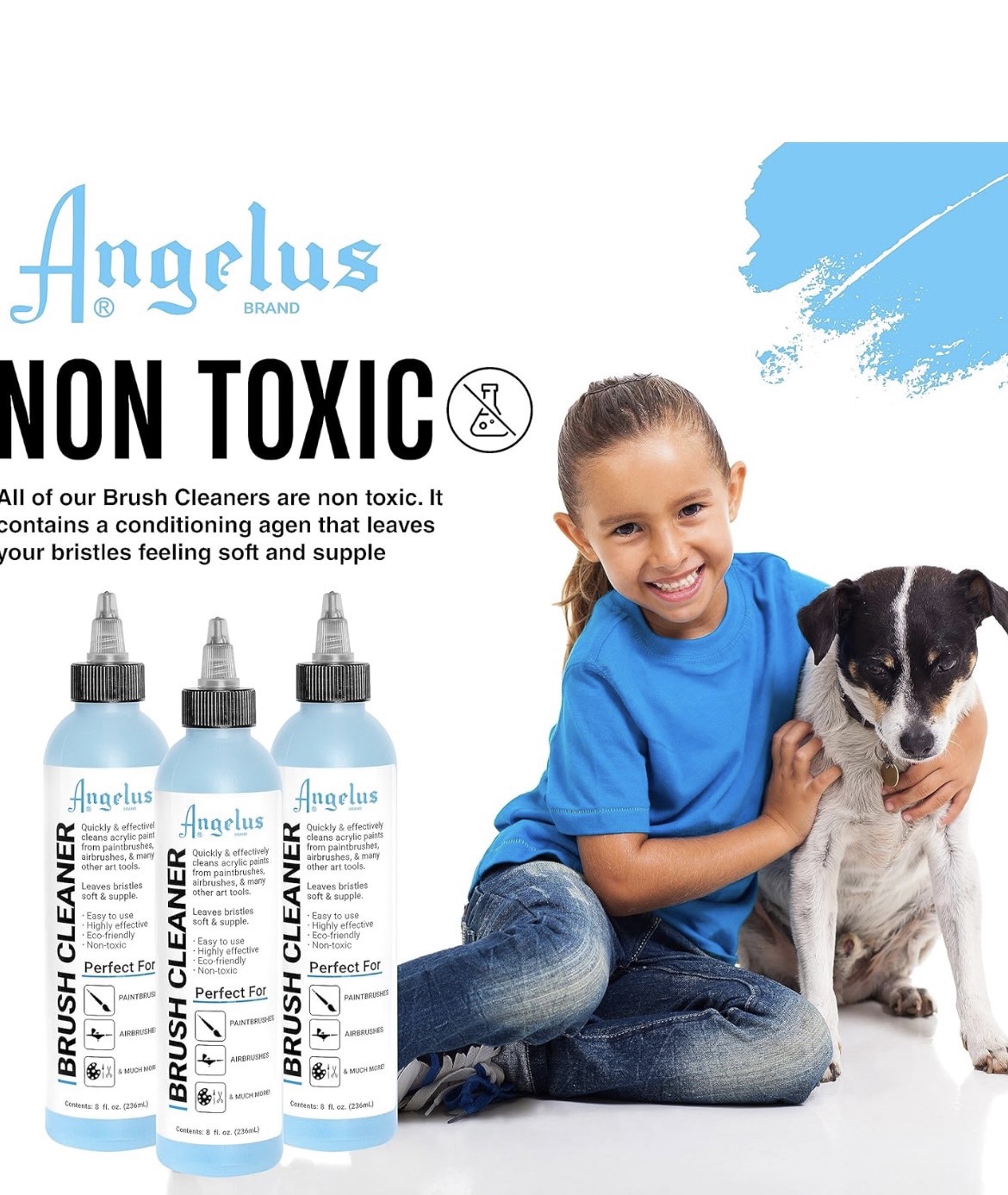 Angelus Brush Cleaner 236ml. (น้ำยาทำความสะอาดพู่กันและAirBrushes) Made in USA