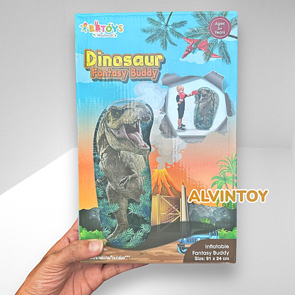 ตุ๊กตาล้มลุกไดโนเสาร์เป่าลม ขนาดสินค้า 90 x 40 ซม.