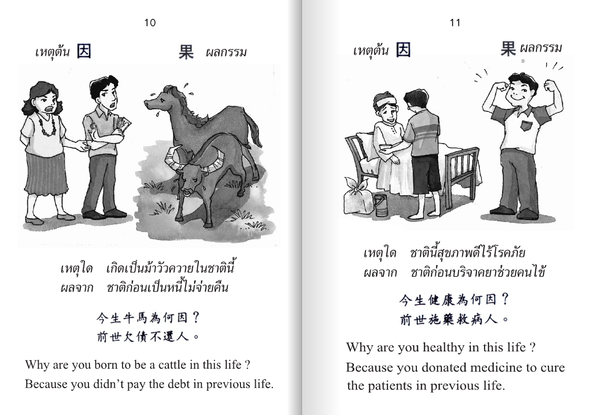 การ์ตูนธรรมะ เหตุต้น-ผลกรรม 3 ภาษา ( เล่มเล็ก ) รหัส MB6