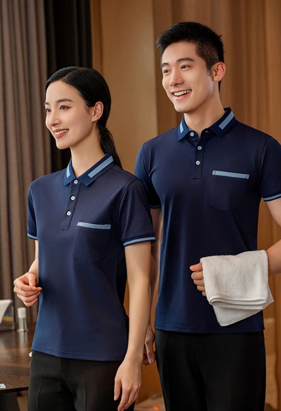 เสื้อแม่บ้านโปโล ชุดพนักงานทำความสะอาด เสื้อแม่บ้าน พ่อบ้าน เบลบอย