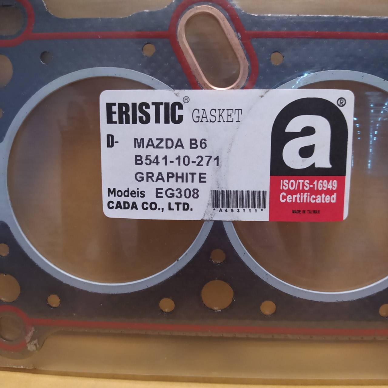 (ประกัน 1 เดือน) ประเก็นฝาสูบ MAZDA B6 / MAZDA 323 ปี 1992 / 16 วาล์ว / มาสด้า EG308 / B541-10-271 (แบบไฟเบอร์) ERISTIC