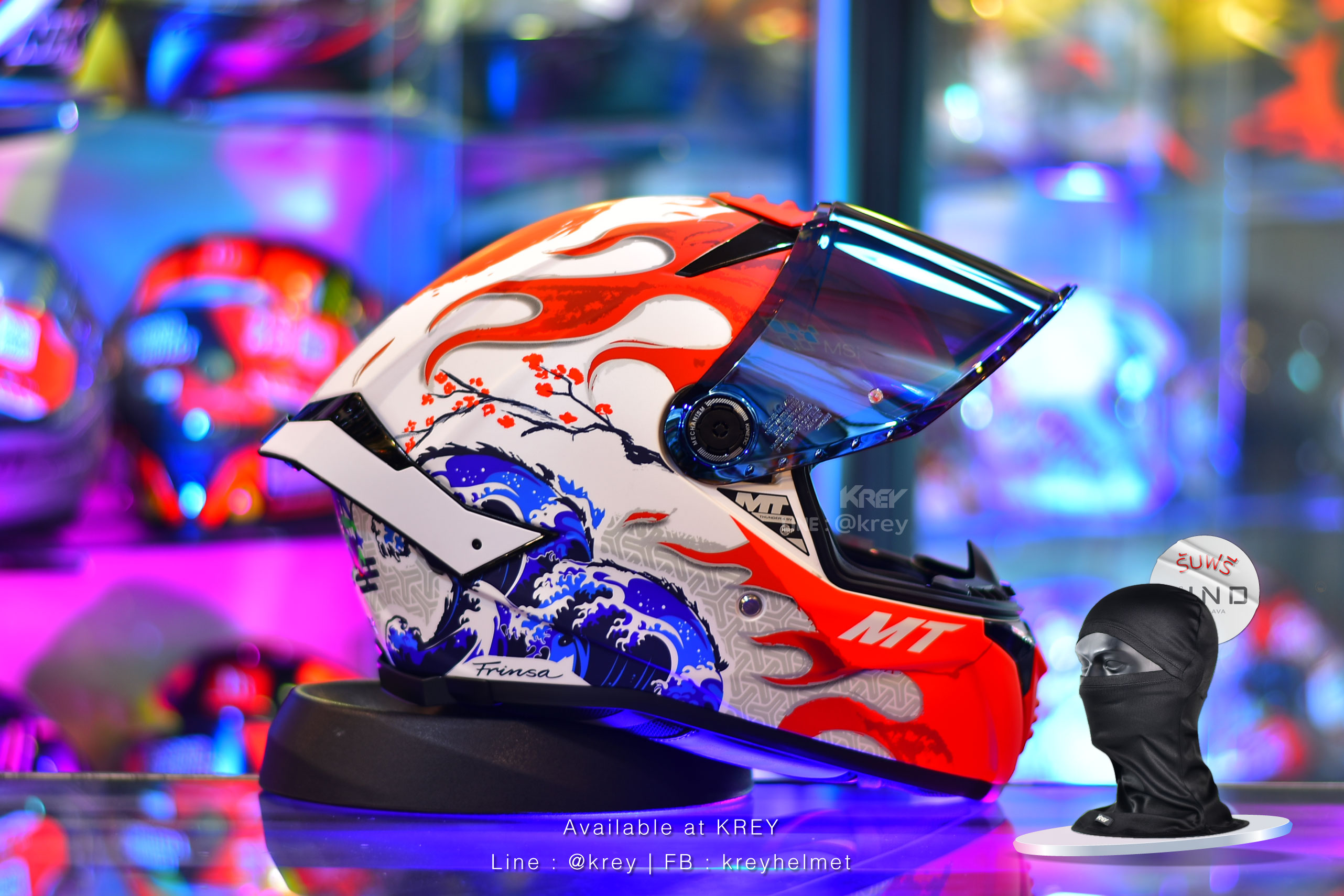 MT model THUNDER 4 SV YAMANAKA JAPAN GLASS WHITE RED MATT