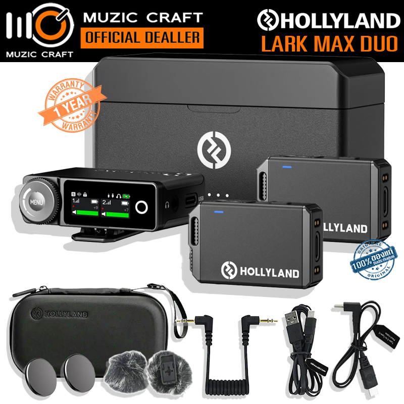 Hollyland LARK MAX Duo *ของแท้รับประกัน 1ปี* 2-Person 2.4 GHz Wireless Microphone System, ไมค์ไร้สาย