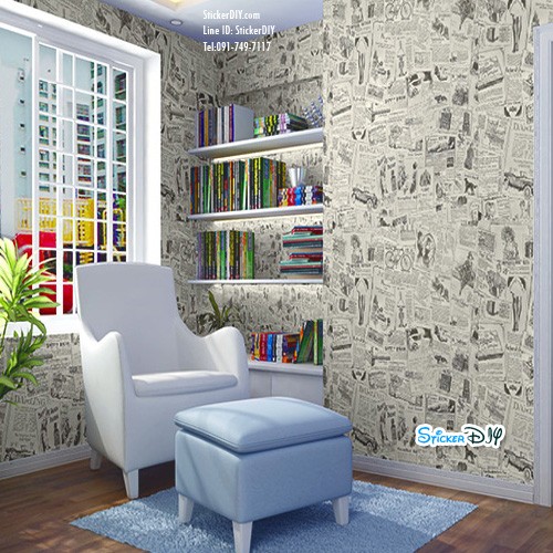 (กว้าง45cm.xยาว10m.)Wallpaper sticker วอลเปเปอร์แบบกาวในตัว WP881