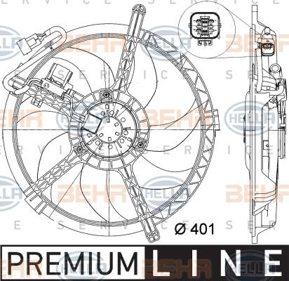 พัดลมหม้อน้ำ MINI Countryman (R60, R61) / 17427535100