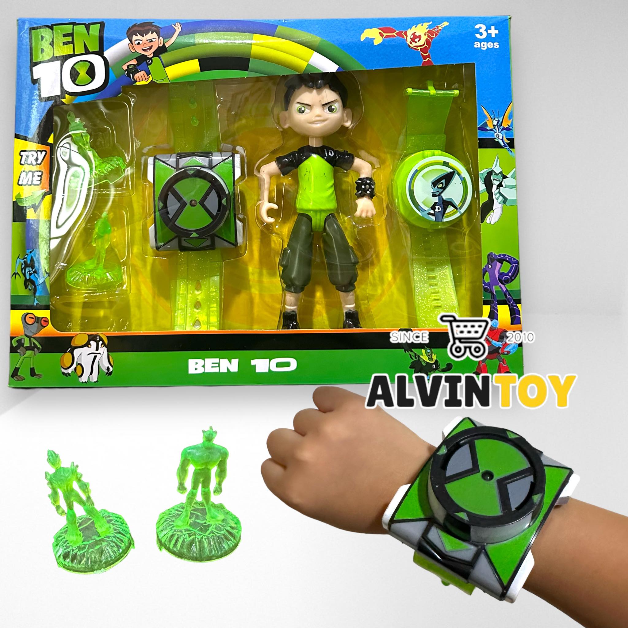 นาฬิกา Ben 10 Omnitrix อันใหญ่ ชุด 2 อัน หุ่นโมเดล 2 ตัว