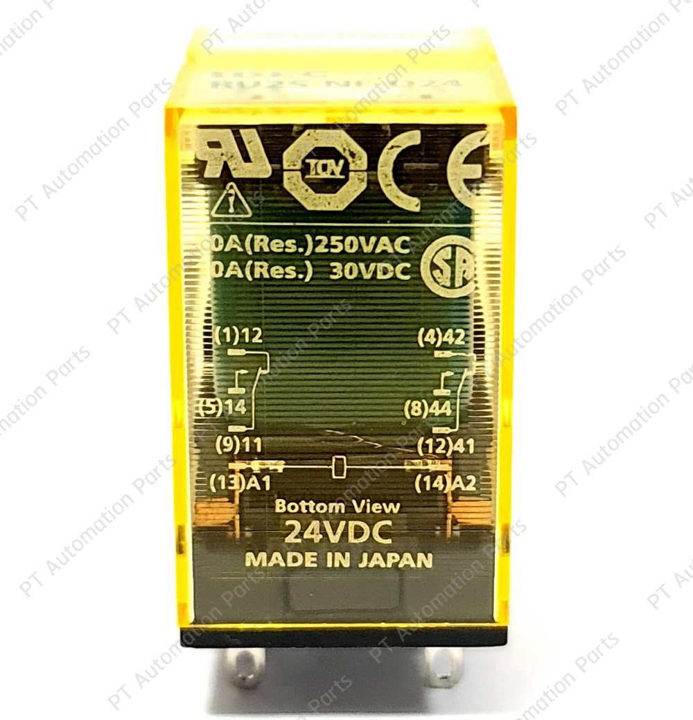รีเลย์ IDEC RU2S-NF-D24 24VDC 10A 2 คอนแทค 8ขา Universal Relay 8-pins 2-Contact without LED indicator RU Series