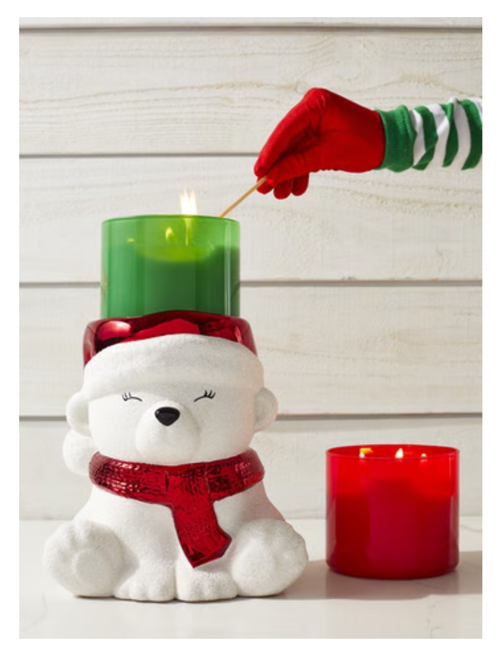 SANTA BEAR PEDESTAL **3 Wick / สำหรับเทียน 3 ไส้จุด