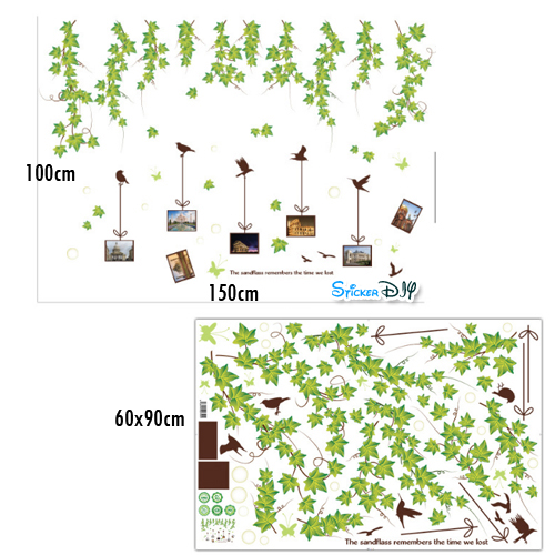 Transparent wall sticker สติ๊กเกอร์ติดผนังกรอบรูป MAPLES XL8331 (กว้าง150cm.xสูง100cm.)