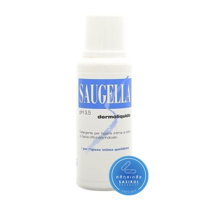 SAUGELLA DERMOLIQUID pH 3.5 250 ml (สีน้ำเงิน) ช่วยยับยั้งเชื้อโรค คืนความชุ่มชื้นให้กับจุดซ่อนเร้น เหมาะกับผู้หญิงที่ต้องการความสะอาดมั่นใจในทุกวัน
