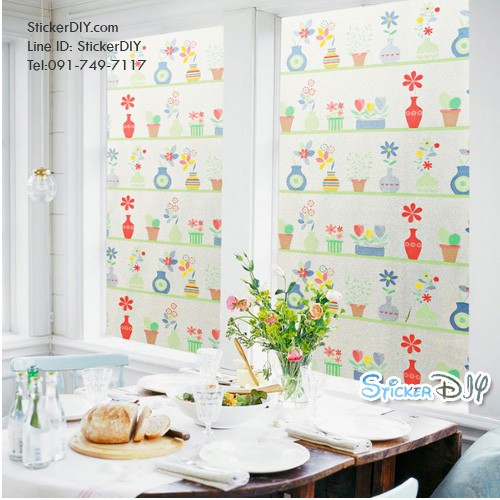 ฟิล์ม PVC สูญญากาศติดกระจก FLOWER I (หน้ากว้าง90cm.) เมตรละ 139 บาท