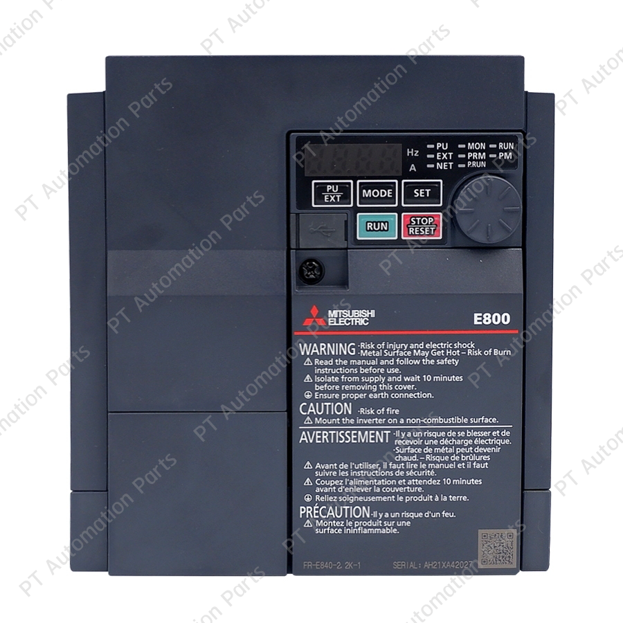 (ใหม่ไม่มีกล่อง) Mitsubishi FR-E840-2.2K-1 Inverter 2.2KW 3HP Input 3⌀ 380-480VAC Output 3⌀ 380-480VAC 0.2-590Hz E800 Series มิตซูบิชิ อินเวอร์เตอร์ เครื่องควบคุมความเร็วรอบมอเตอร์ 3 แรงม้า