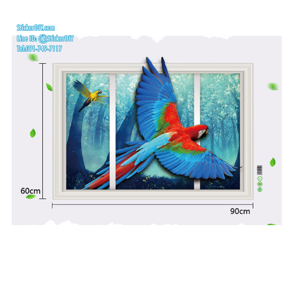 Wall Sticker สติ๊กเกอร์ติดผนัง 3D กรอบรูป XH9227 (กว้าง90cm.xสูง60cm)