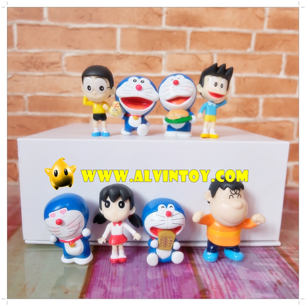 Action Figure โมเดลโดเรม่อน โนบิตะ ชิสุกะ ซุเนโอะ เซ็ต 8 ตัว ขนาดความสูง 6-7 ซม.