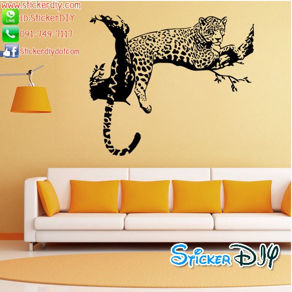Vinyl wall sticker สติ๊กเกอร์ติดผนัง เสือชีตาห์ (กว้าง80cm.xสูง68.5m.)