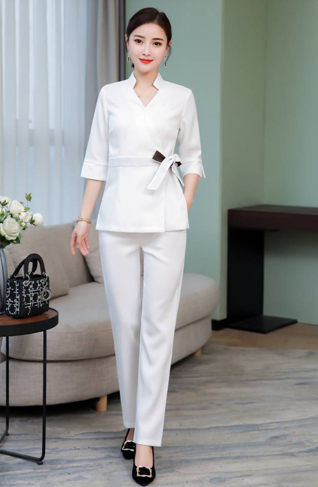 ชุดพนักงานนวดสปา ชุดคลินิกความงาม ชุดพนักงานเสริมสวย