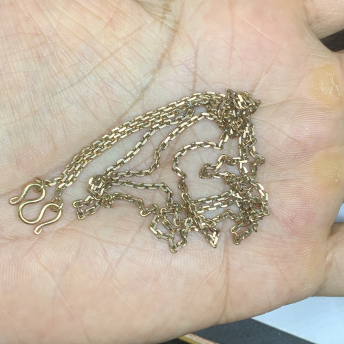 รหัส 64031 สร้อยคอ นาก40 ลายคดกริช รอบเส้น ความยาว 25 นิ้ว สวมหัวได้ นน. 7.35 g