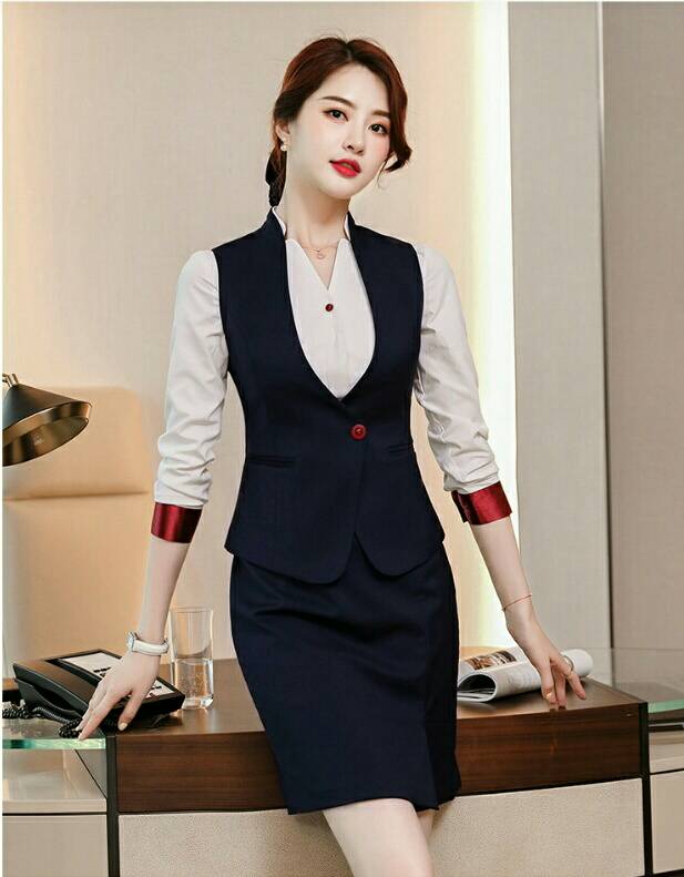 ชุดพนักงานต้อนรับ รีเซฟชั่นโรงแรมห้าดาว ชุดสูท