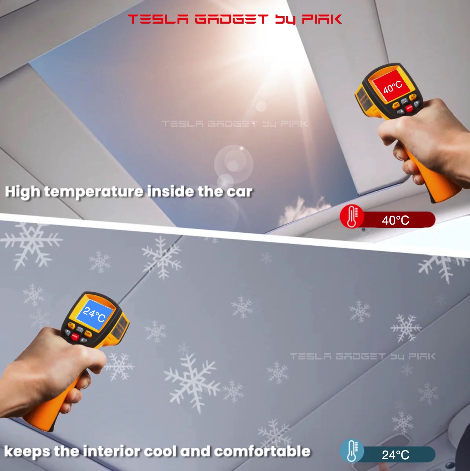 Tesla Model Y Electric Sunshade with Ambient Lighting and Voice control