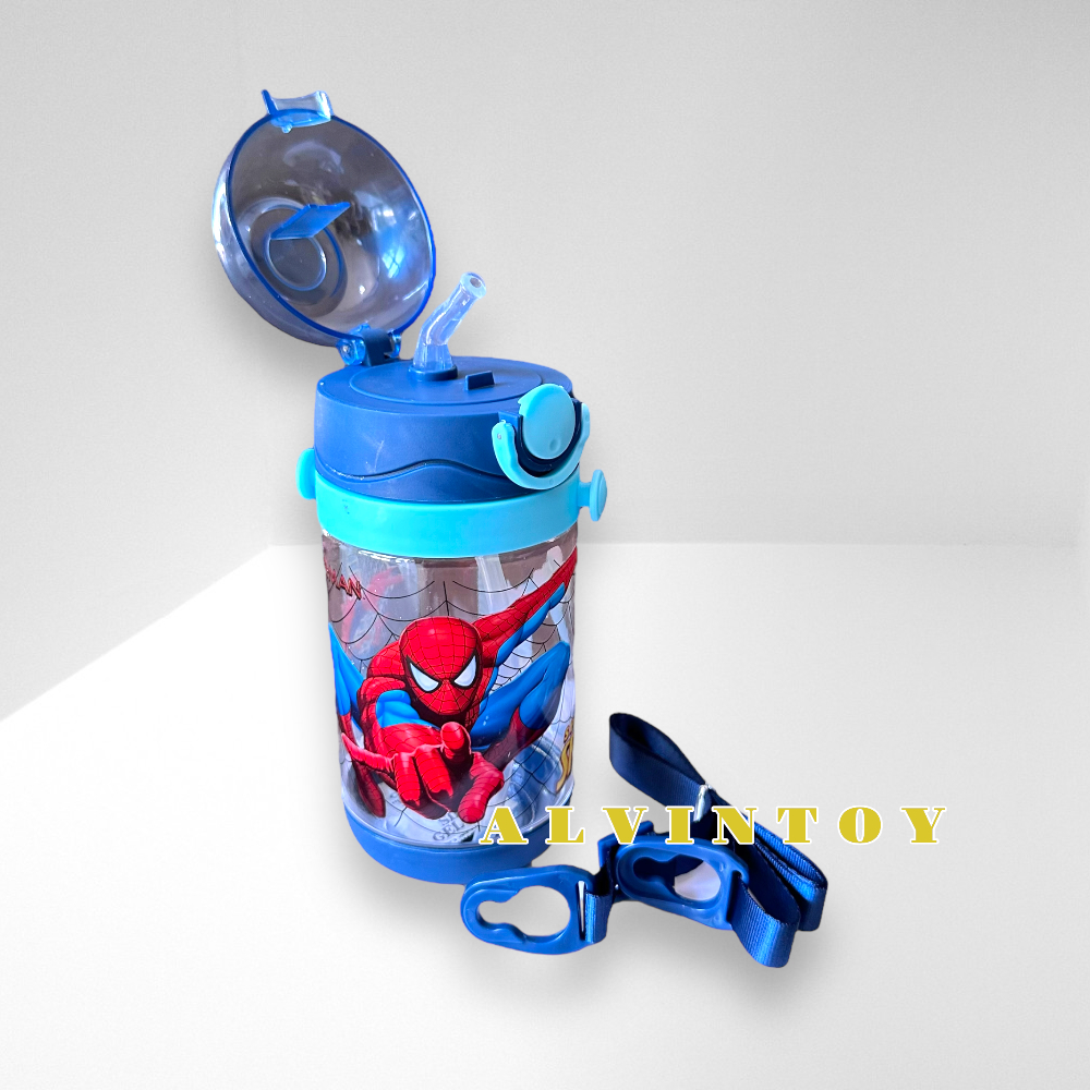 กระติกน้ำเด็ก สไปเดอร์แมน มีหลอดดูด 500 ml ขนาด 7x20 cm.