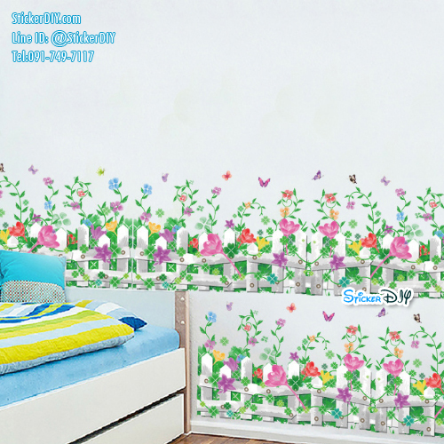 Transparent wall sticker สติ๊กเกอร์ติดผนังแต่งขอบAM7110 (กว้าง98m.xสูง36cm.)