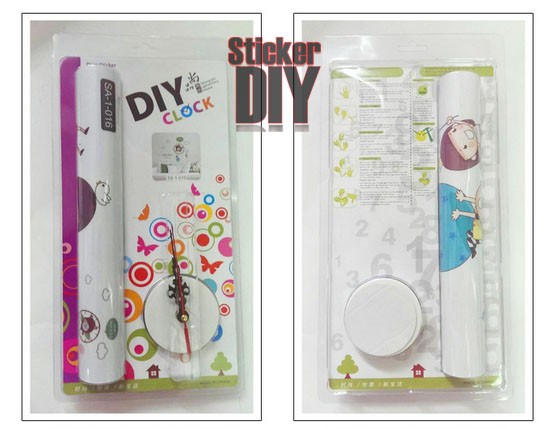 Transparent wall clock sticker สติ๊กเกอร์นาฬิกาติดผนัง Flying bear (กว้าง70cm.xสูง70cm.)