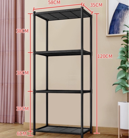 ชั้นวางของ เคลือบสีกันสนิม 4 ชั้น ปรับระดับความสูงได้ DIY