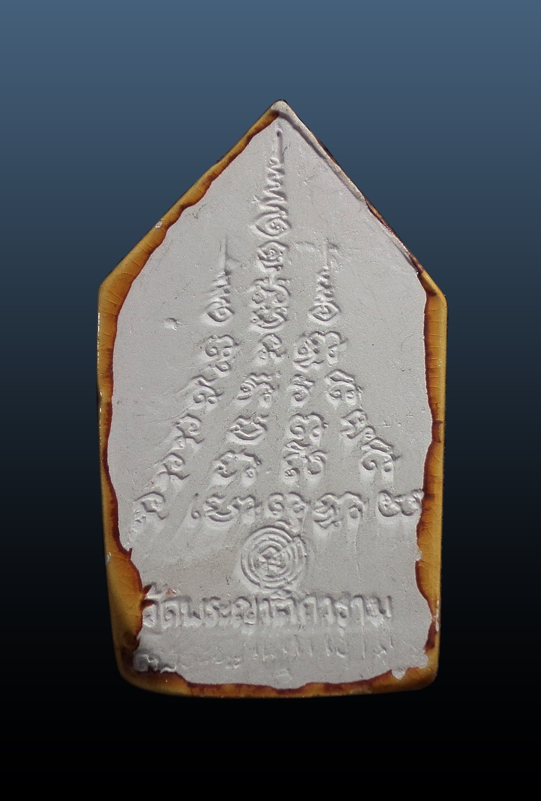 พระพุทธนิมิตเคลือบ หลังยันต์เศรษฐี หลวงปู่เฉลิม วัดพระญาติฯ อยุธยา