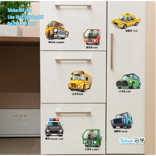 Transparent wall sticker สติ๊กเกอร์ติดผนัง รถคลาสสิค (กว้าง50cm.xสูง40cm.)