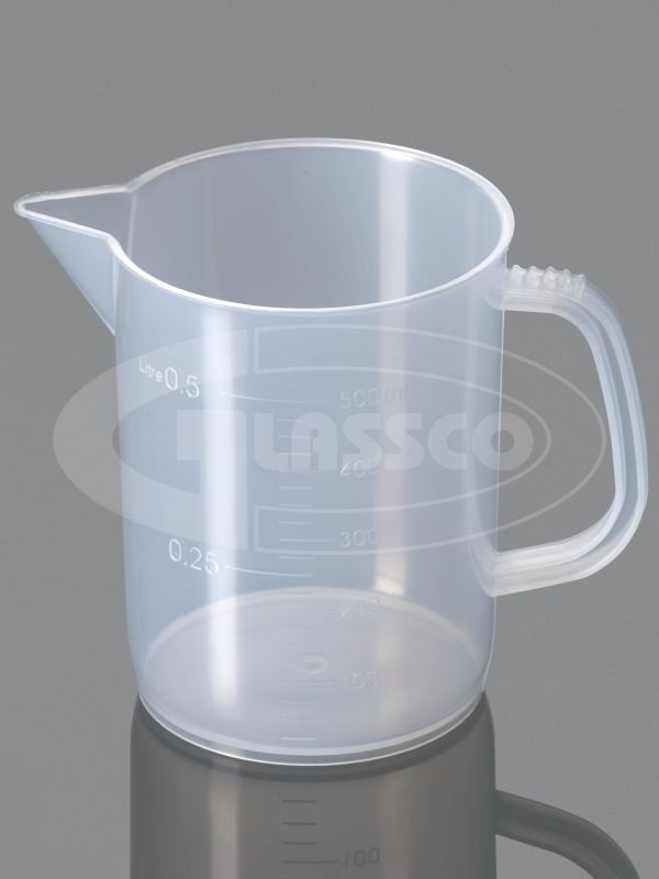 Beaker Plastic PP With-Handle (Measuring Jugs) - GLASSSCO
