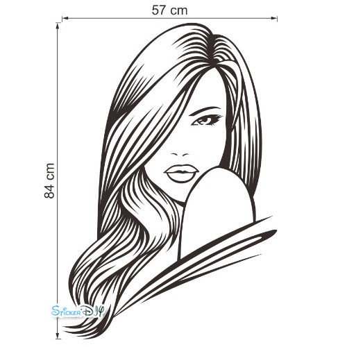 Vinyl wall sticker สติ๊กเกอร์ติดผนัง Hair style A (กว้าง57cm.xสูง84cm.)
