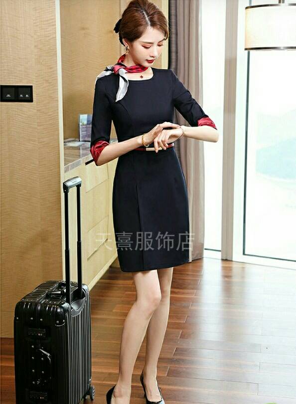 ชุดพนักงานต้อนรับ ชุดพนักงานขายเครื่องสำอาง พนักงานออฟฟิศ