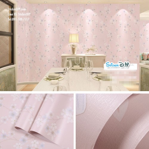 (กว้าง45cm.xยาว10m.)Wallpaper sticker วอลเปเปอร์แบบกาวในตัว Flower สไตล์R