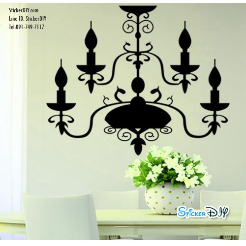 Vinyl wall sticker สติ๊กเกอร์ติดผนัง เชิงเทียน สไตล์B (กว้าง57.5cm.xสูง55cm.)