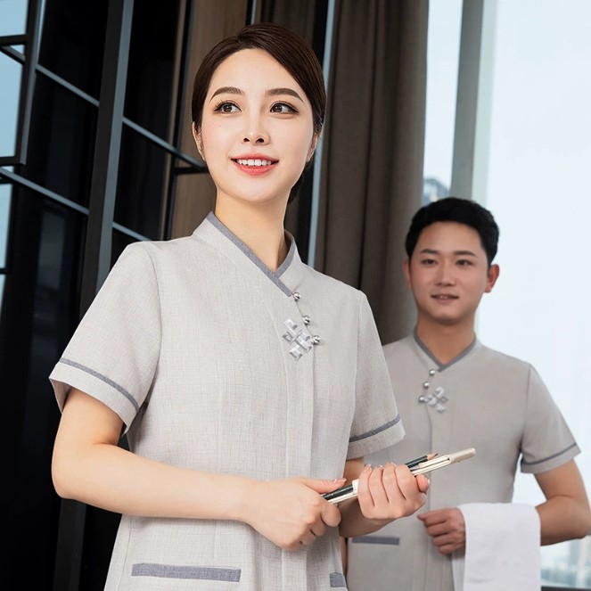 เสื้อแม่บ้าน ชุดแม่บ้าน เสื้อพนักงานทำความสะอาดห้องพักโรงแรม ชุดพนักงานทำความสะอาดโรงแรม