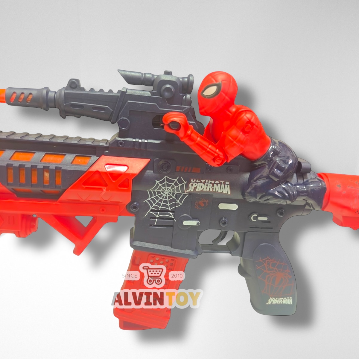 ปืน ของเล่นปืนสไปเดอร์แมน มีเสียง มีไฟ สำเนา