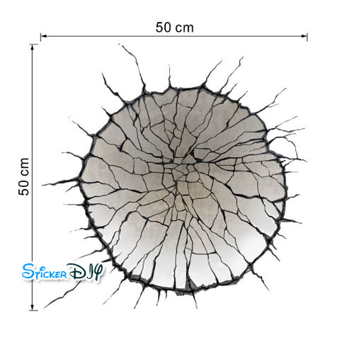 Transparent wall sticker สติ๊กเกอร์ติดผนัง 3D ผนังร้าว (กว้าง50cm.xสูง50cm.)